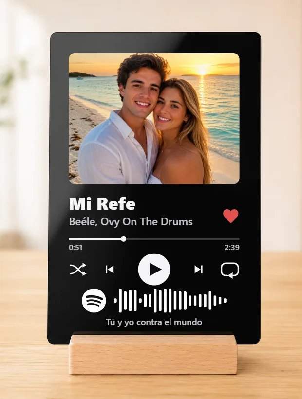 Placa de Spotify personalizada con luz LED, diseñada en el Studio de NODEM LABS